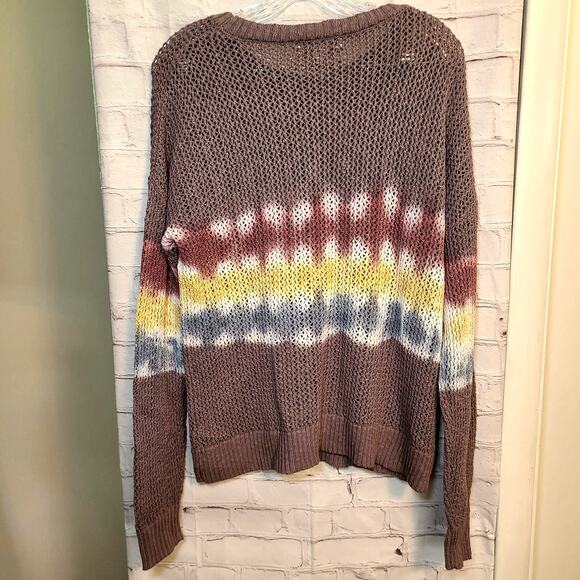 Knox Rose Boho Chic Pullover Sweater - Gray Tie Dye - Size M - NEW! - Picture 3 of 8